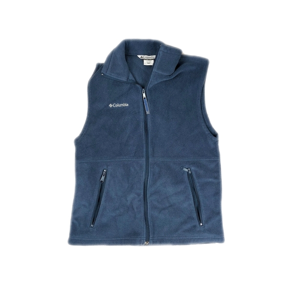 Columbia Flattop Ridge Steel Blue Fleece Vest Men's Size Small - Picture 2 of 7
